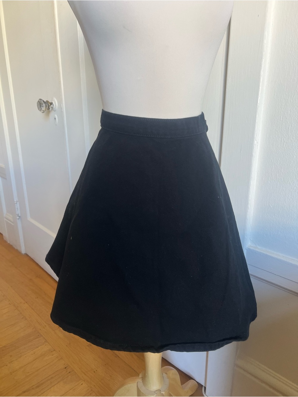 American apparel Black Skater Skirt with Clean Waistband